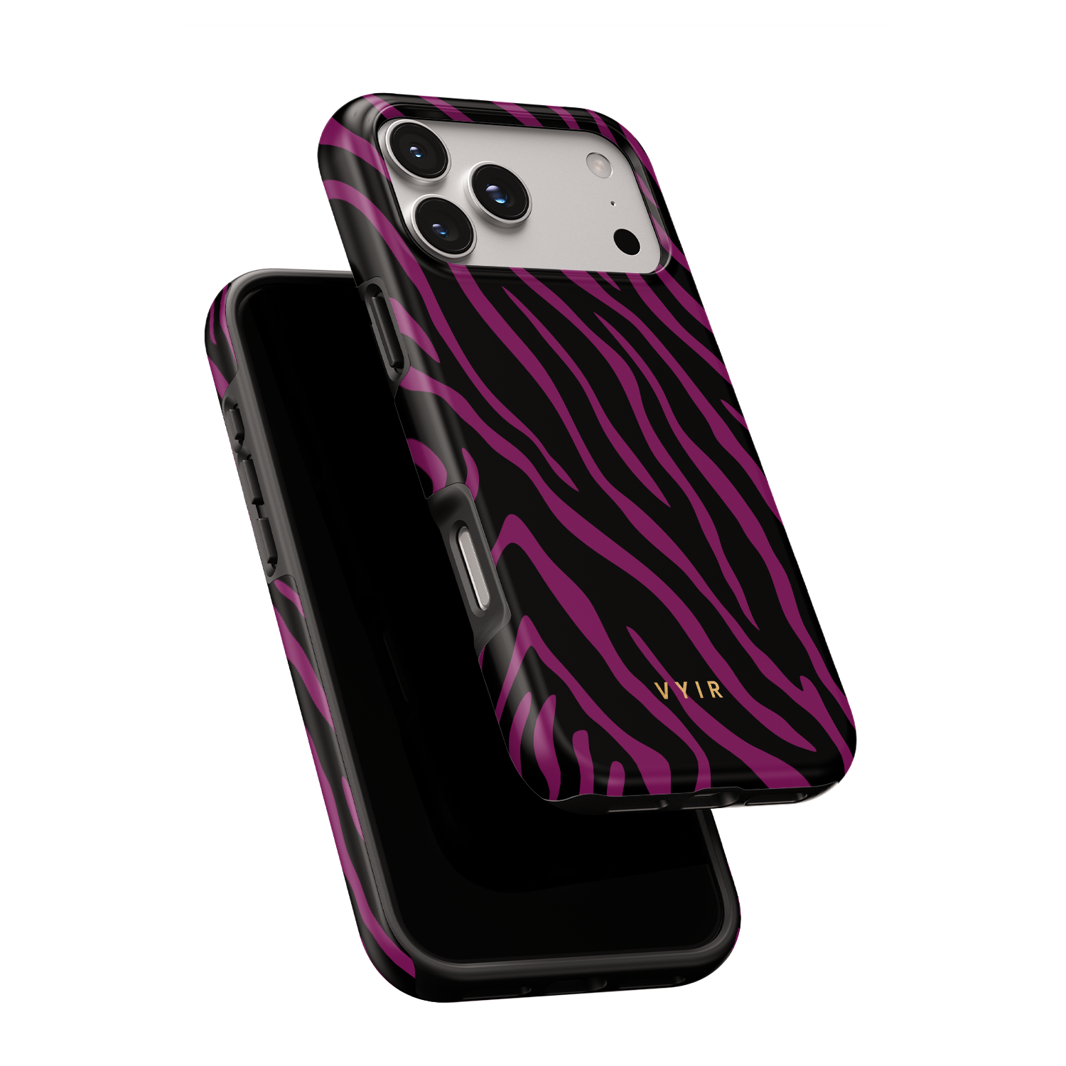 Zebra Luxe, Burgundy - Shockproof MagSafe iPhone Case - VYIR