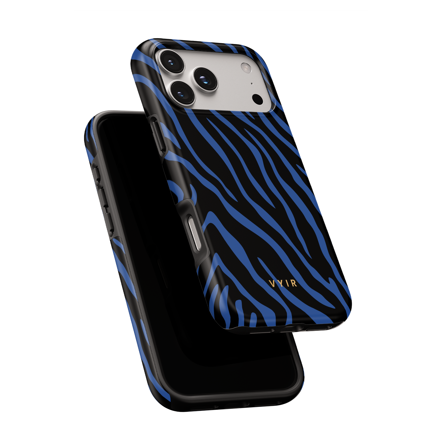 Zebra Luxe, Indigo Blue - Shockproof MagSafe iPhone Case - VYIR