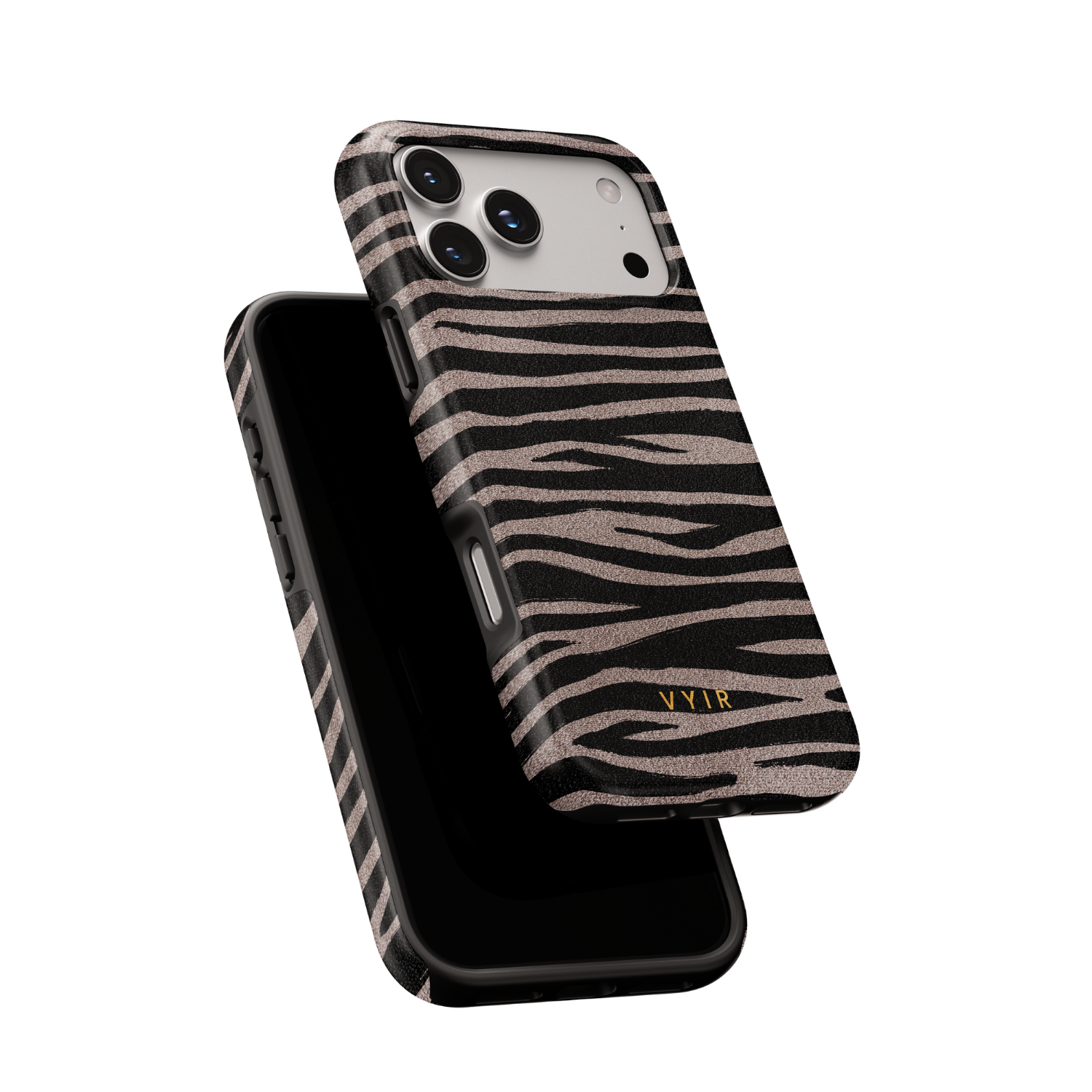 Zebra Gleam Mocha - Shockproof MagSafe iPhone Case - VYIR