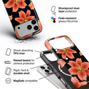 Tiger Lily Elegance - Shockproof MagSafe iPhone Case - VYIR