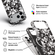Monochrome Lilies - Shockproof MagSafe iPhone Case - VYIR