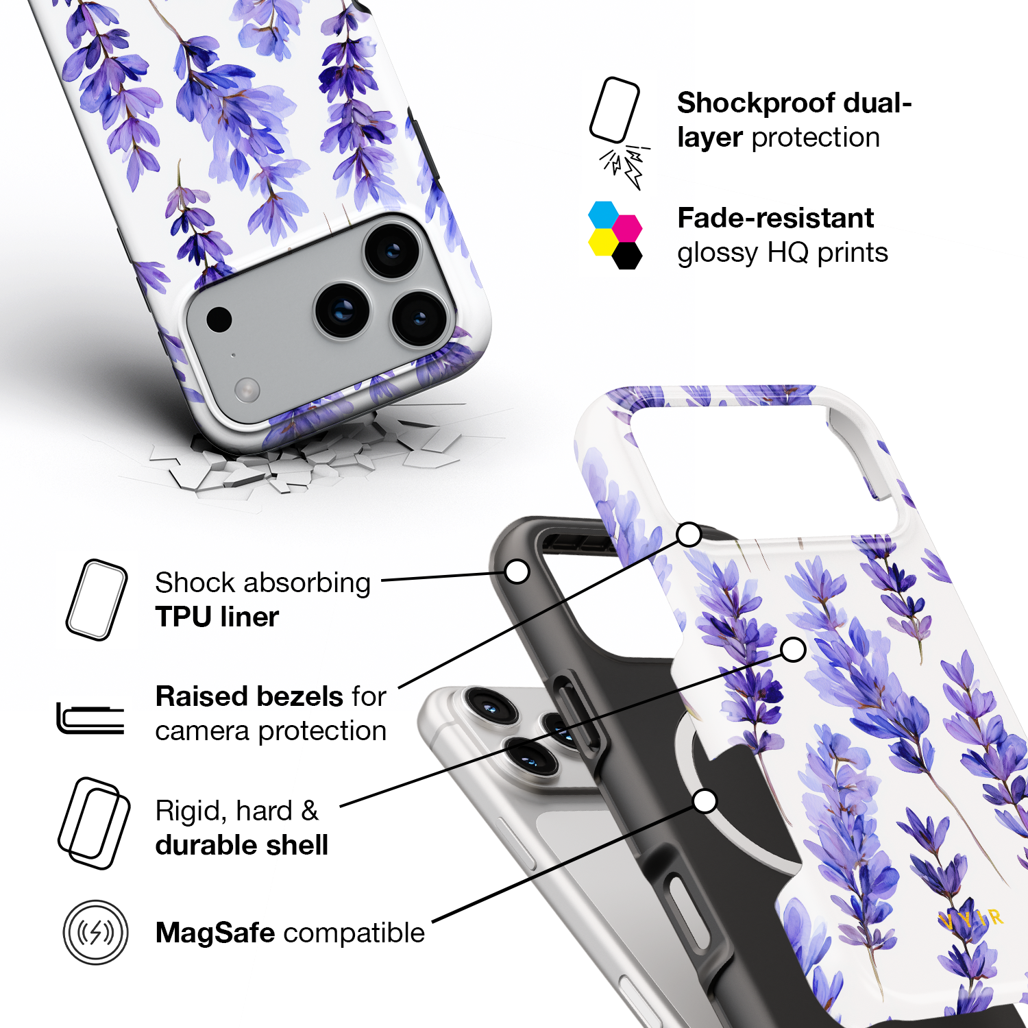Lavender Field - Shockproof MagSafe iPhone Case - VYIR