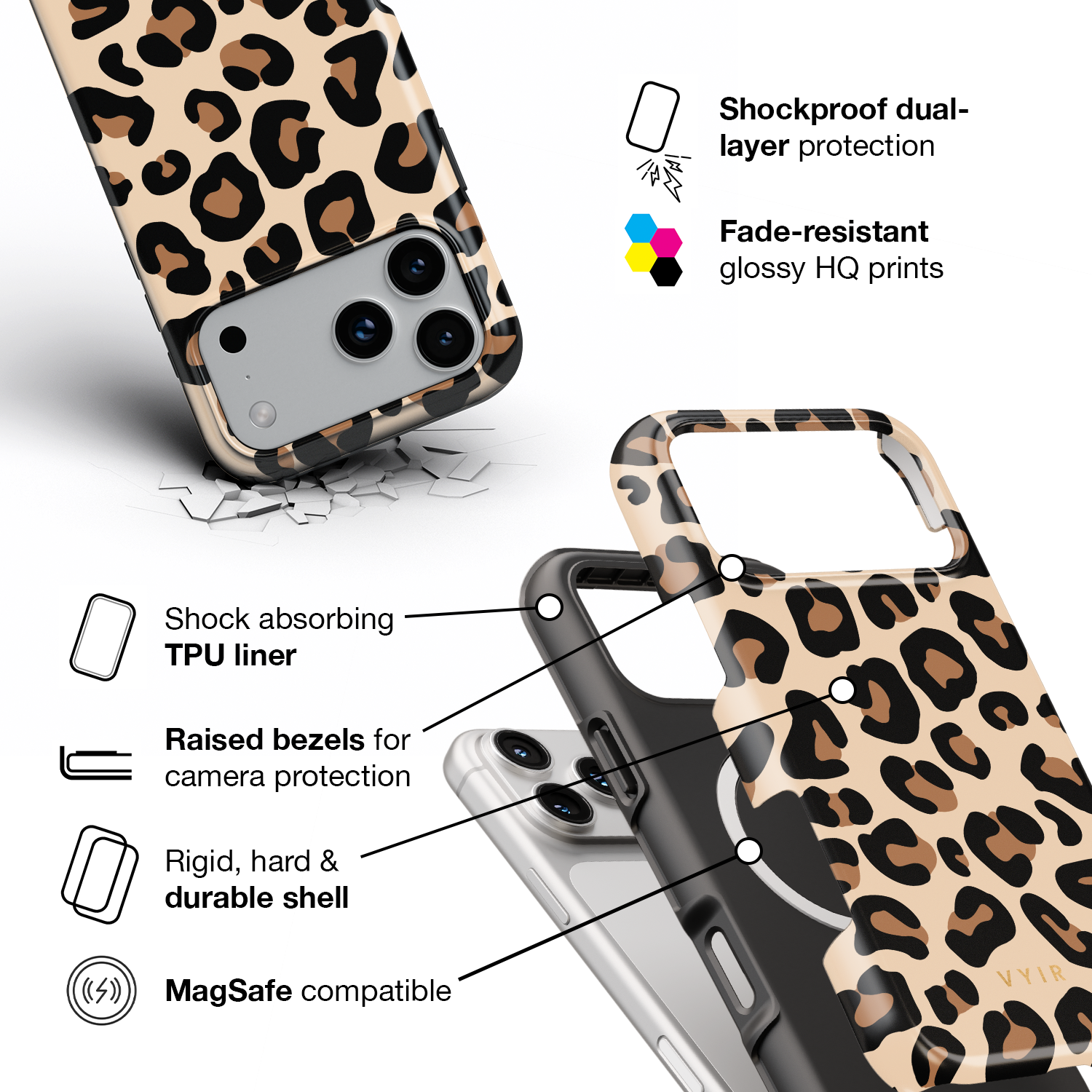 Chic Leopard - Shockproof MagSafe iPhone Case - VYIR