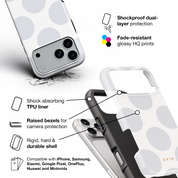 Large Polka Dots, Cloud Gray - Shockproof Phone Case - VYIR