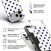 Classic Polka Dots, Sailor Blue - Shockproof Phone Case - VYIR