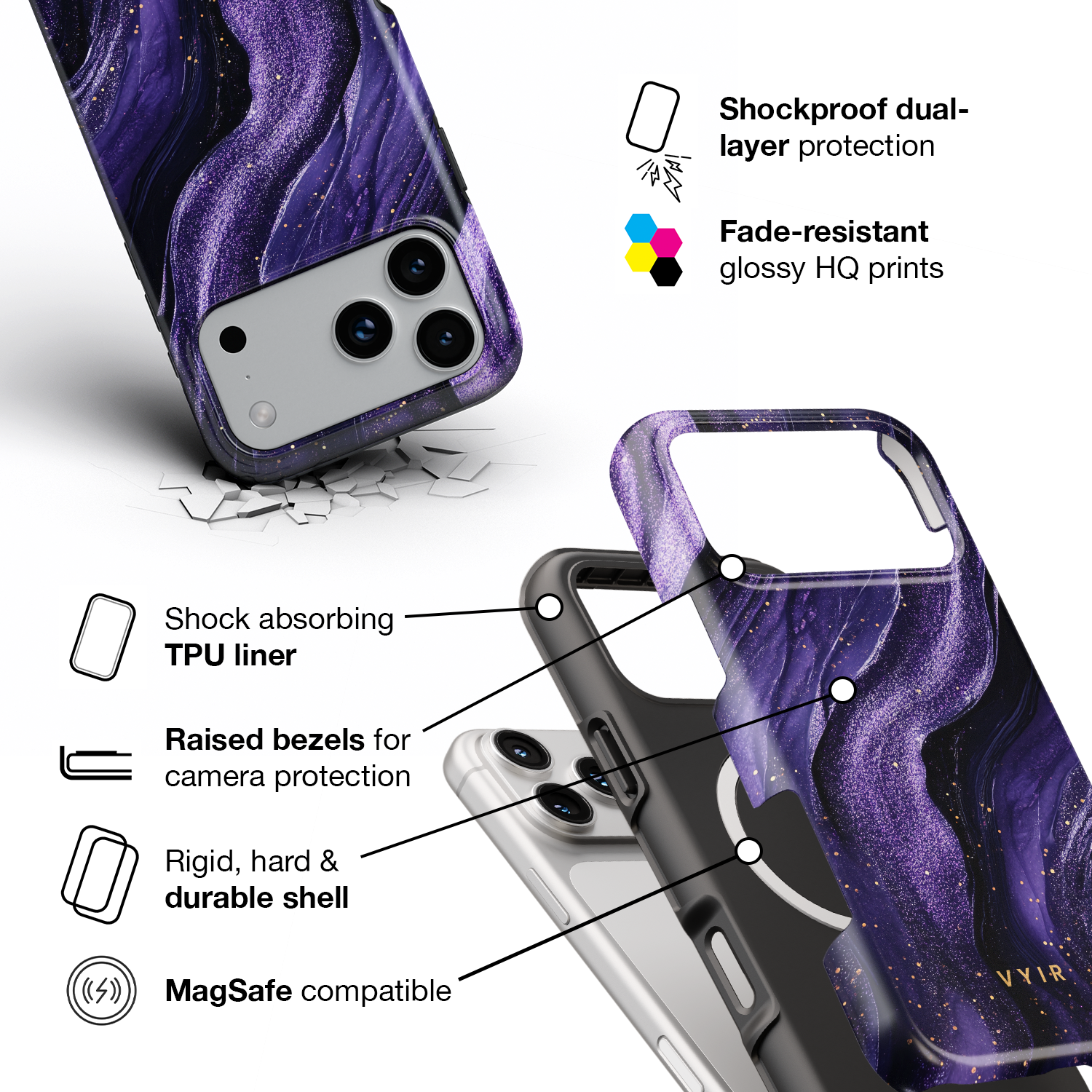 Cosmic Galaxy - Shockproof MagSafe iPhone Case - VYIR