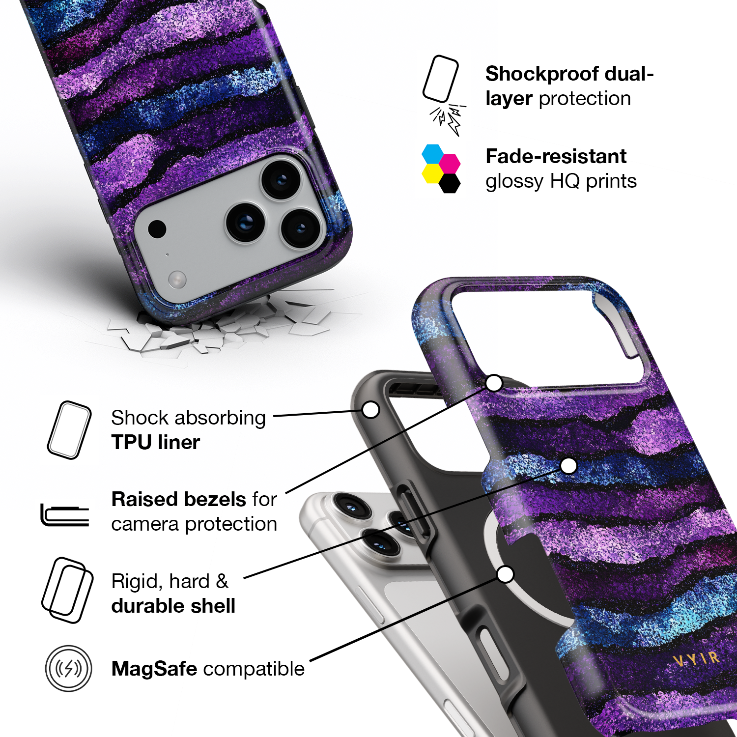 Cosmic Shimmer - Shockproof MagSafe iPhone Case - VYIR