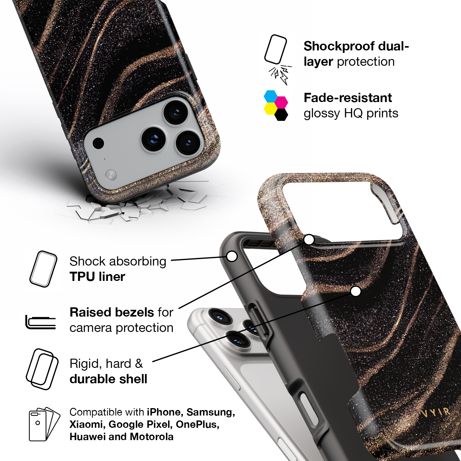 Golden Eclipse - Shockproof Phone Case - VYIR