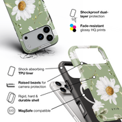 Sage Daisy Garden - Shockproof MagSafe iPhone Case - VYIR