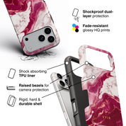 Italian Marble Burgundy - Shockproof Phone Case - VYIR
