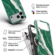 Italian Marble Green - Shockproof MagSafe iPhone Case - VYIR