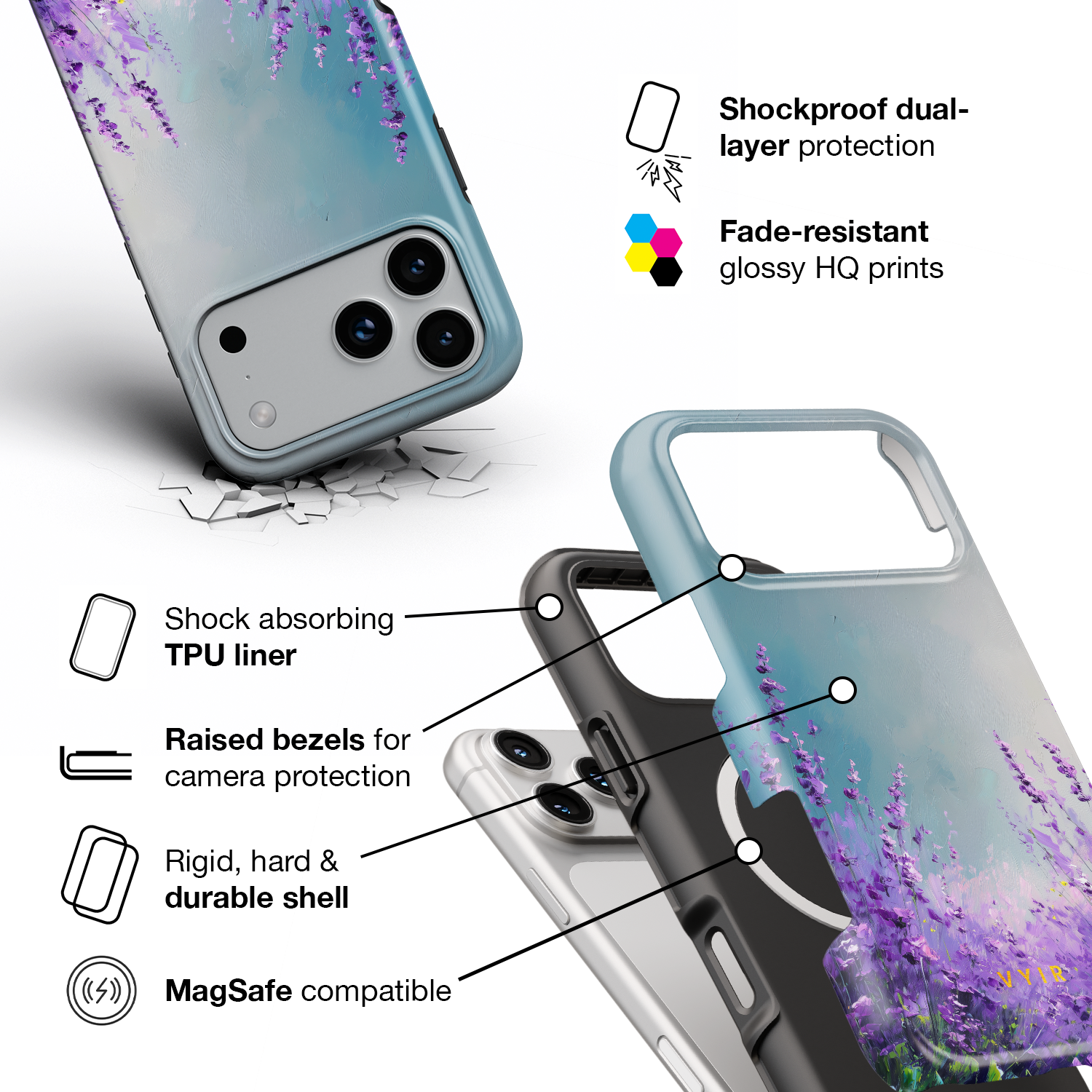 Lavender Breeze - Shockproof MagSafe iPhone Case - VYIR