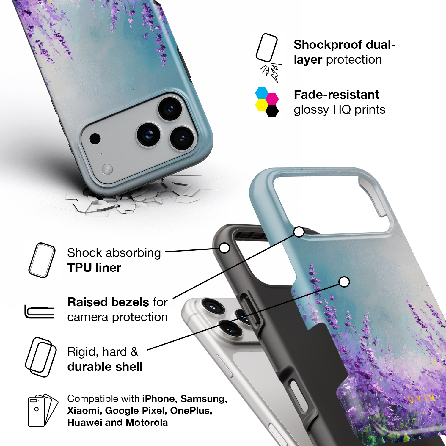 Lavender Breeze - Shockproof Phone Case - VYIR