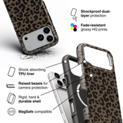 Leopard Elegance Coffee - Shockproof MagSafe iPhone Case - VYIR