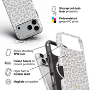 Leopard Elegance Grey - Shockproof MagSafe iPhone Case - VYIR