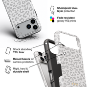Leopard Elegance Grey - Shockproof Phone Case - VYIR