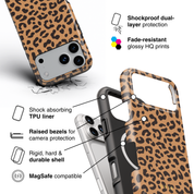 Leopard Elegance Peanut - Shockproof MagSafe iPhone Case - VYIR