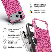 Leopard Elegance Pink - Shockproof MagSafe iPhone Case - VYIR