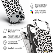 Leopard Elegance White - Shockproof MagSafe iPhone Case - VYIR