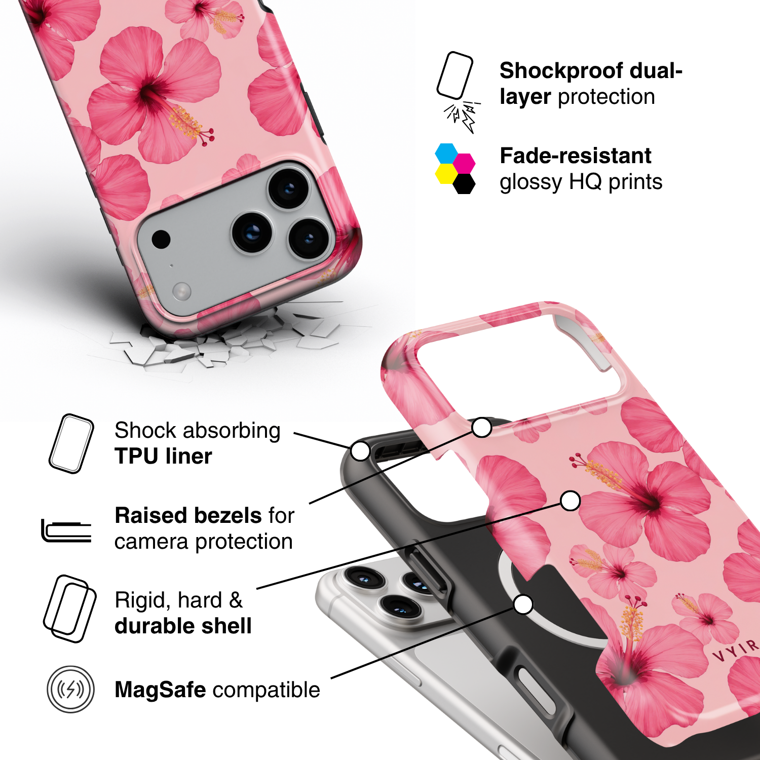 Blossom Breeze - Shockproof MagSafe iPhone Case - VYIR