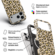 Luxe Leopard Beige - Shockproof MagSafe iPhone Case - VYIR