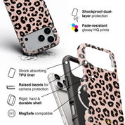 Luxe Leopard Rose Gold - Shockproof MagSafe iPhone Case - VYIR