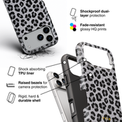 Luxe Leopard Silver - Shockproof Phone Case - VYIR