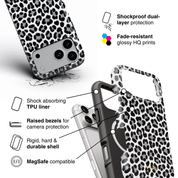 Luxe Leopard White - Shockproof MagSafe iPhone Case - VYIR