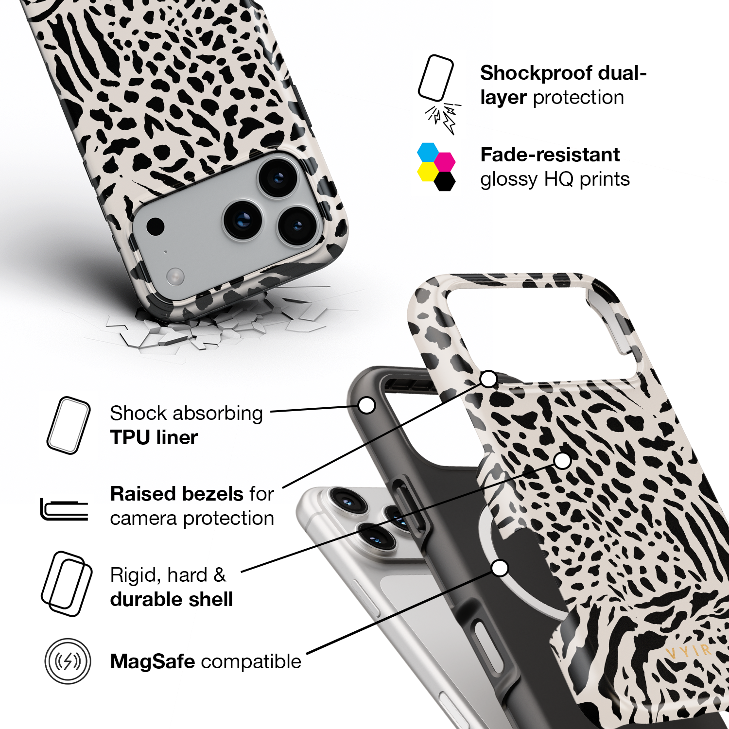 Noir Safari - Shockproof MagSafe iPhone Case - VYIR