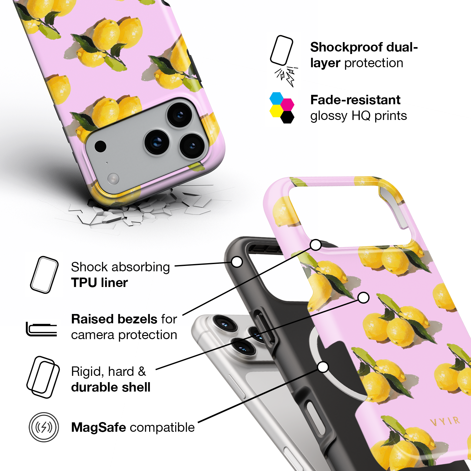 Pink Amalfi - Shockproof MagSafe iPhone Case - VYIR