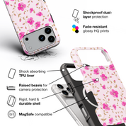 Pink Meadow Touch - Shockproof MagSafe iPhone Case - VYIR
