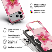 Pink Lily Bloom - Shockproof MagSafe iPhone Case - VYIR