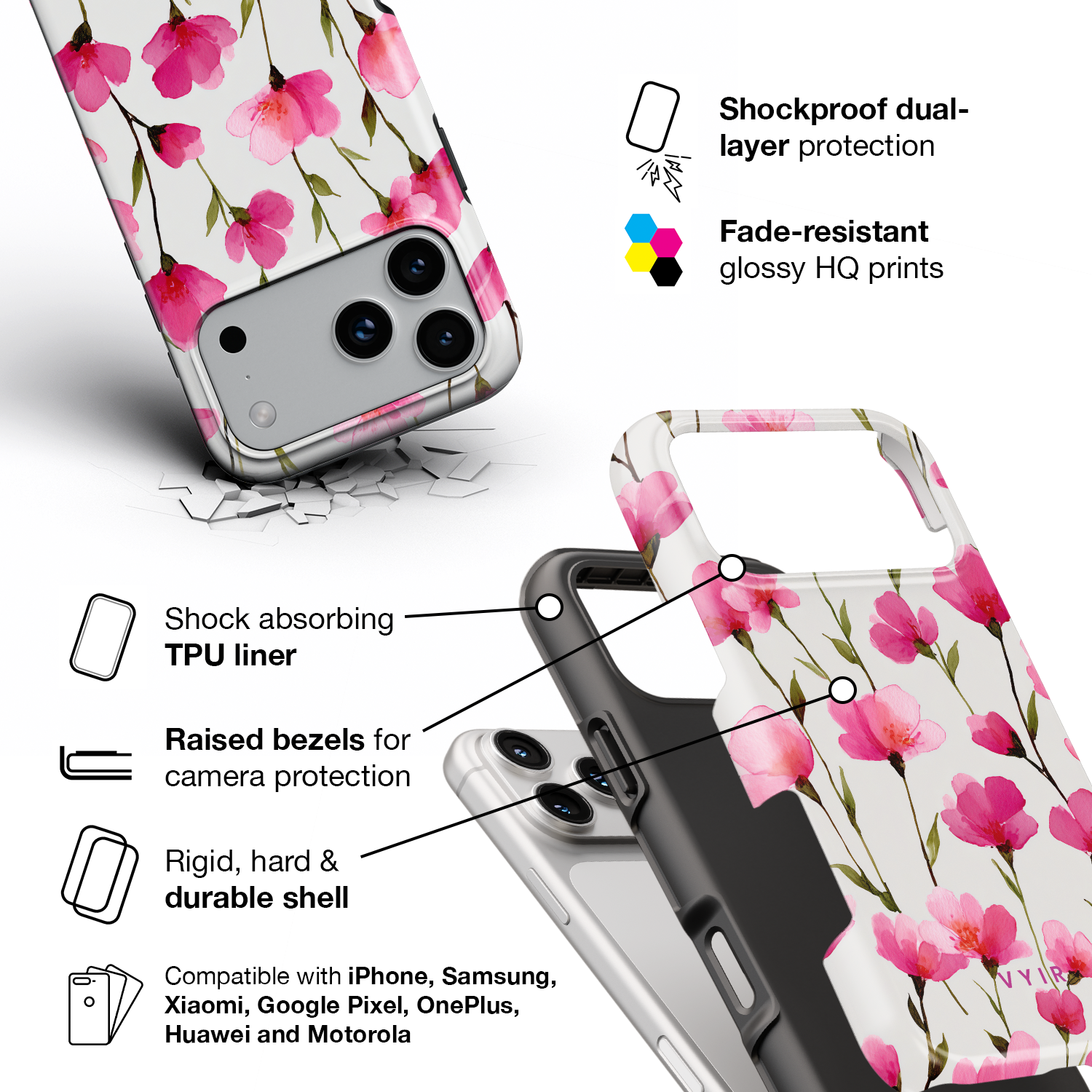 Rose Spray - Shockproof Phone Case - VYIR