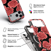 Crimson Rose - Shockproof MagSafe iPhone Case - VYIR