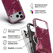 Pure Marble Burgundy - Shockproof MagSafe iPhone Case - VYIR