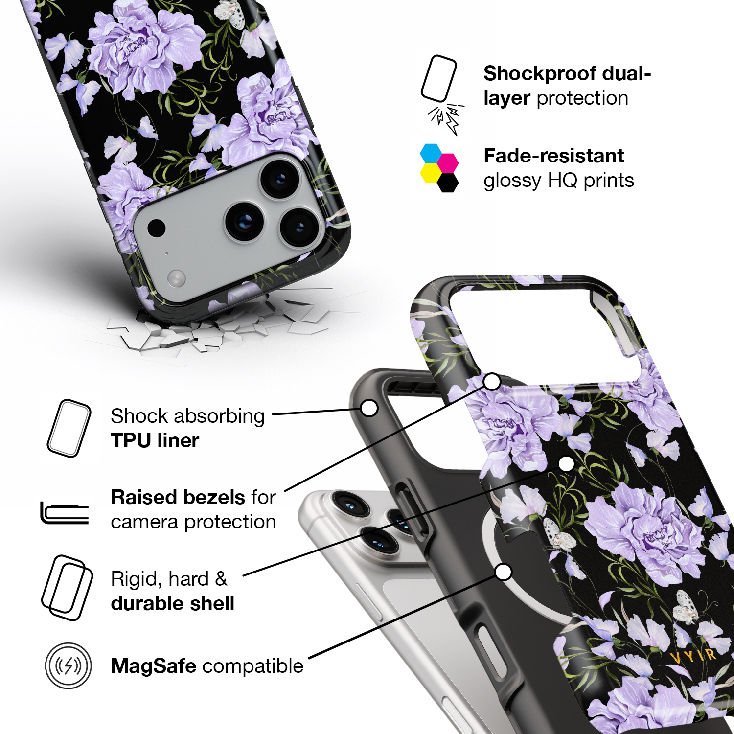 Purple Night - Shockproof MagSafe iPhone Case - VYIR