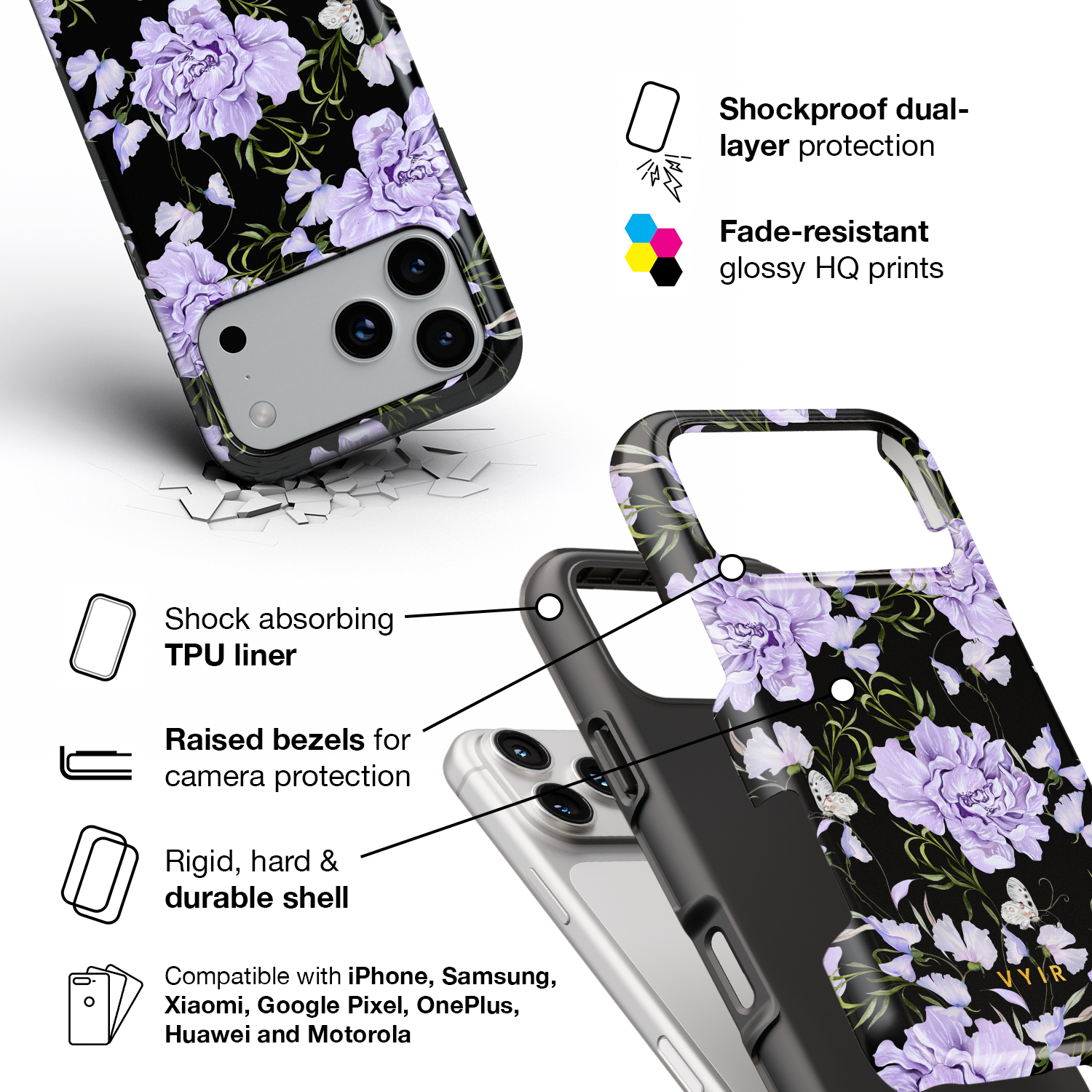 Purple Night - Shockproof Phone Case - VYIR