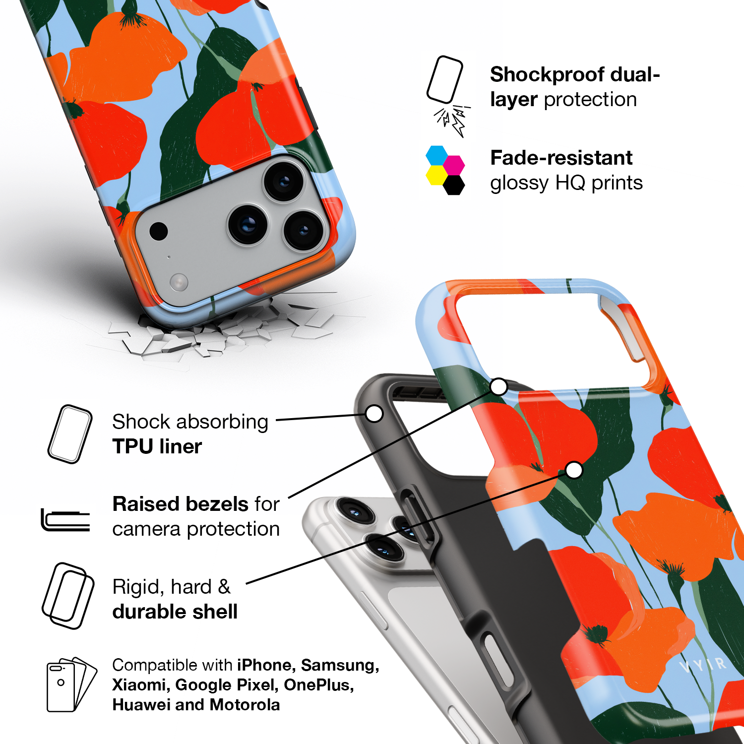 Poppy Field - Shockproof Phone Case - VYIR