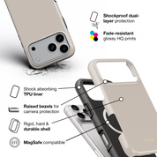 VYIR Signature Solid Colors, Beige - Shockproof MagSafe iPhone Case - VYIR