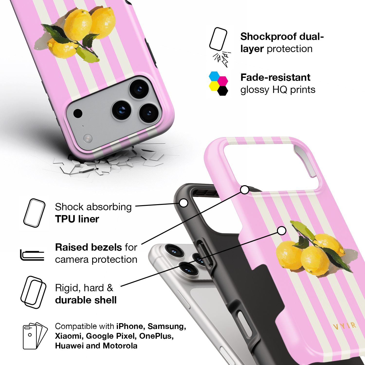 Sorrento Stripes - Shockproof Phone Case - VYIR