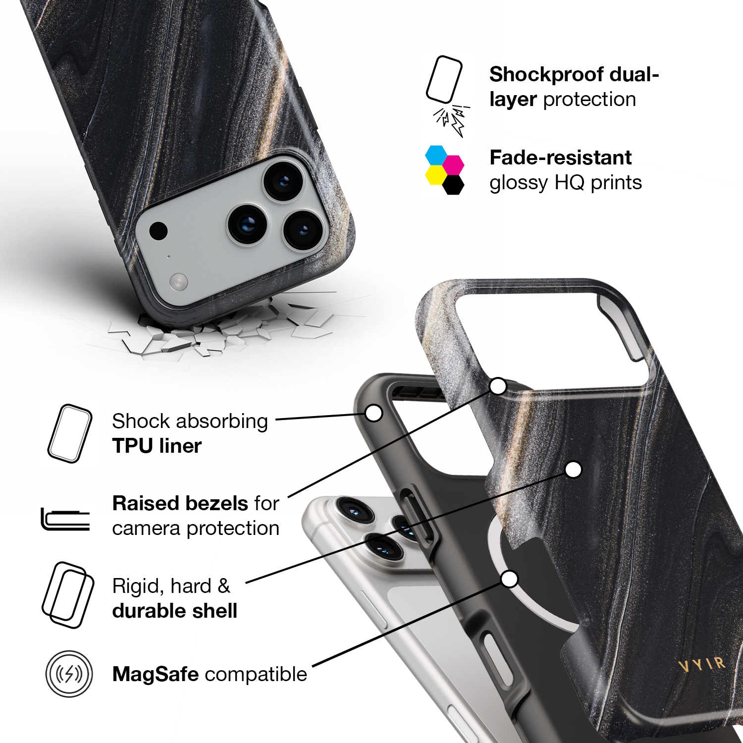 Stardust Luxe - Shockproof MagSafe iPhone Case - VYIR