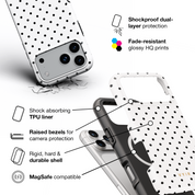 Tiny Polka Dots, Black and White - Shockproof MagSafe iPhone Case - VYIR