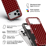 Tiny Polka Dots, Burgundy - Shockproof Phone Case - VYIR