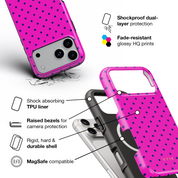 Tiny Polka Dots, Deep Pink - Shockproof MagSafe iPhone Case - VYIR