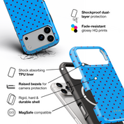 Tiny Polka Dots, Electric Blue - Shockproof MagSafe iPhone Case - VYIR