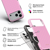 Tiny Polka Dots, Feminine Pink - Shockproof MagSafe iPhone Case - VYIR