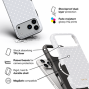 Tiny Polka Dots, Pearl White - Shockproof MagSafe iPhone Case - VYIR