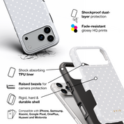 Tiny Polka Dots, Pearl White - Shockproof Phone Case - VYIR