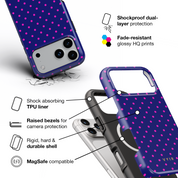 Tiny Polka Dots, Midnight Pink - Shockproof MagSafe iPhone Case - VYIR