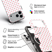 Tiny Polka Dots, Red Spark - Shockproof MagSafe iPhone Case - VYIR